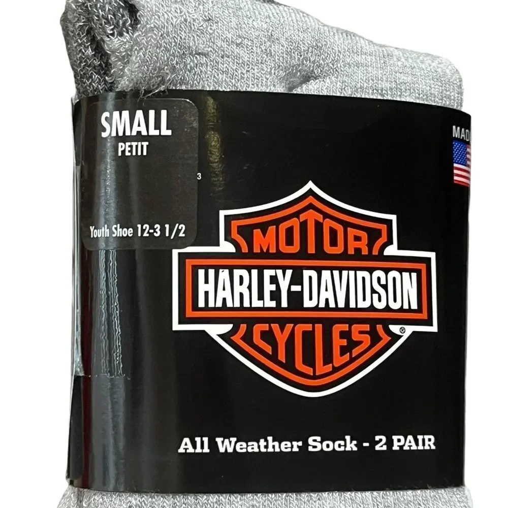 Harley-Davidson Youth All Weather Socks, 2‎ Pairs, Size Youth 12-3 1/2
